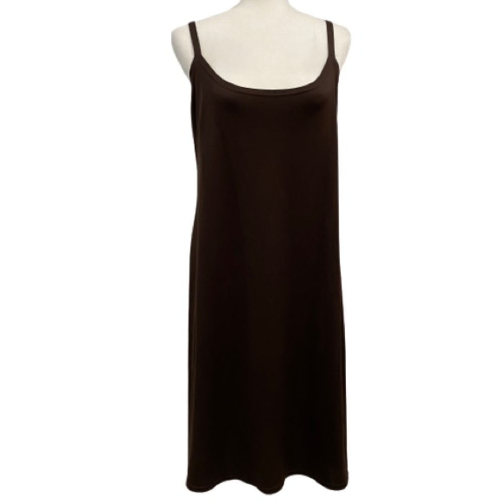 MSK Brown Slip Dress Mid Length Skims Body Polyester